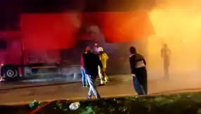 Domates Yüklü Kamyonda Büyük Yangın!